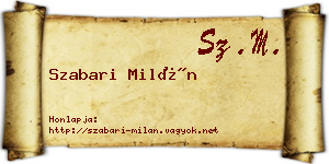 Szabari Milán névjegykártya