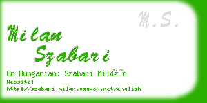 milan szabari business card